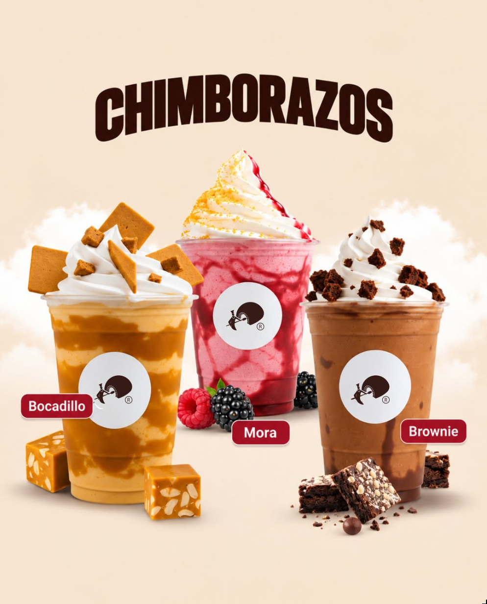 Bebidas Chimborazos de bocadillo, mora y brownie